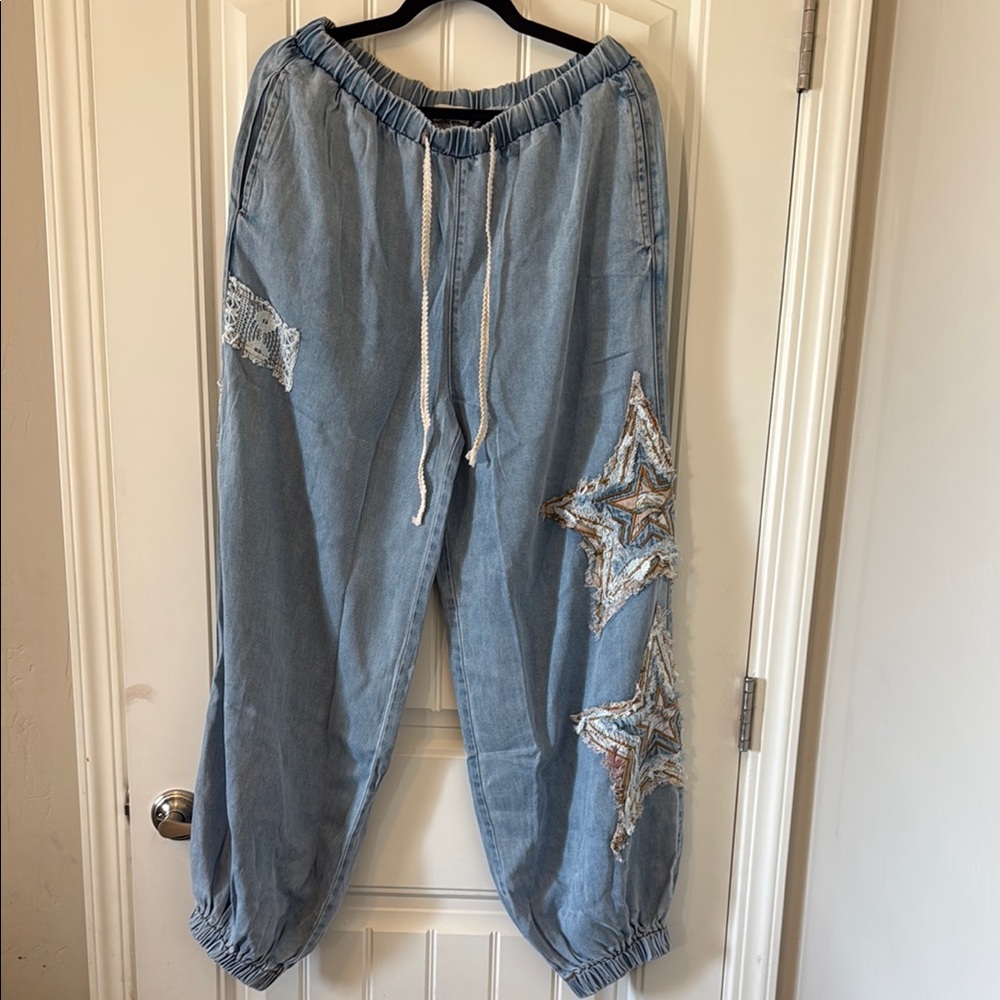 POL star patch joggers size L